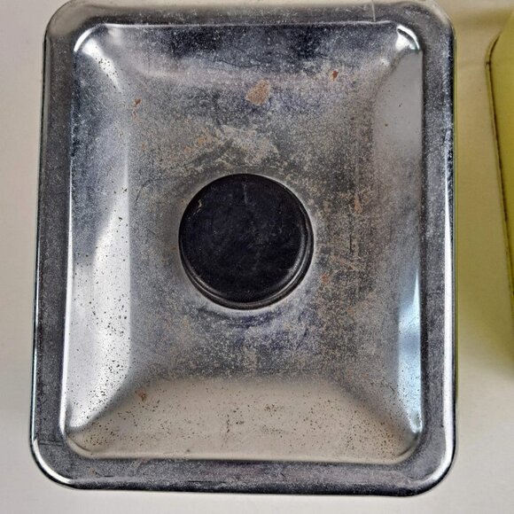 1960's Coffee & Tea Canisters Yellow Tin Chrome Garner Ware Made In The USA Vtg - Picture 6 of 13